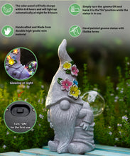 Load image into Gallery viewer, Garden Gnome Statue - Outdoor Funny Gnome Garden Decoration with Bubbles, Solar Powered Garden Gnome Outdoor Waterproof for Outdoor Lawn Patio, Garden Gifts for Women