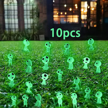 Load image into Gallery viewer, 10PCS Fairy Garden Accessories Tree Elves Glow in Dark Garden Alien Decor Miniature Luminous Ghost kit for Micro Landscape Garden Decoration Outdoor Status Patio Lawn Yard Kit (Green)