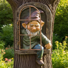 Load image into Gallery viewer, Teaeeno 12-inch Elf Out The Door Tree Hugger Statues,Whimsical Outdoor Decor,Vivid Fairy Gnome Decor,Garden Sculpture Ornaments for Tree Hugging Fairy Gnome Figurines Gift for Patio, Porch Decor