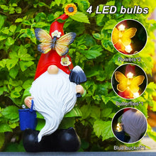 Load image into Gallery viewer, Arecyuer Gnomes Garden Statues Decor, Solar Waterproof Large Gnome with LED Lights Funny Garden Sculptures Outdoor Patio Yard Decorations Lawn Ornaments Gifts for Women Mom