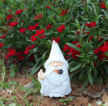 Load image into Gallery viewer, SHOWFEICAT Finger Smoking Elf Gnome, 6.5 Inches Gnome Garden Decorations Resin Statue Outdoor Statue Lawn Yard Balcony Porch Home Decorations Garden Decor