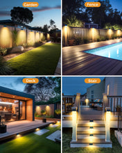 Load image into Gallery viewer, 4 Pack Solar Lights Outdoor Motion Sensor- Led Security Lights IP65 Waterproof, 3 Lighting Modes, Super Bright Pir Flood Lights for Wall Garden Fence Yard Driveway Path - Warm White