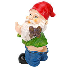 Load image into Gallery viewer, Naughty Middle Finger Gnome, 5.5 inch Tall Funny Resin Garden Gnomes, Mini Pants Down Naked Gnomes for Outdoor Lawn House Decor Statues