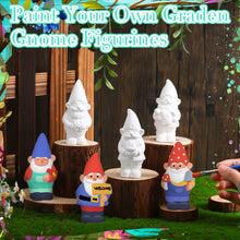 Load image into Gallery viewer, Simgoing 6 Sets Ready to Paint Your Own Garden Gnomes Statues Summer DIY Unfinished Ceramic Gnomes for Painting Figures Plaster Arts and Crafts with Brush Palette for Adults