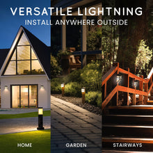 Load image into Gallery viewer, CUQOO Outdoor Solar Lights 8 Pack - Warm White, Waterproof LED Solar-Powered Lights with Advanced Technology, Rechargeable Panel, Easy Installation & Energy-Saving for Gardens, Patios & Fences