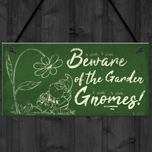 Load image into Gallery viewer, RED OCEAN Beware Of The Gnomes Garden Wall Hanging Wall Sign Plaque Shed Door Caution Sign Gifts