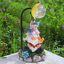 Load image into Gallery viewer, Garden Gnome Solar Light Resin Solar Powered Gnome Garden Ornament Light up Garden Gonk LED Garden Light for Yard Decor Style2 Spring Gardening Tool