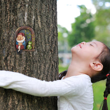 Load image into Gallery viewer, Relaxdays Gnome with Window, Weatherproof Garden Decoration, Hanging on Tree or Wall, HxWxD: 17 x 12 x 4.5 cm, Colourful, Polyresin