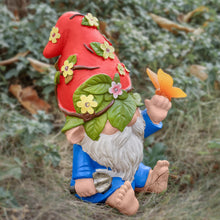 Load image into Gallery viewer, CALMMIND Solar Gnomes Garden Statues for Outside - 10.2" Solar Garden Gnomes Statues - Garden Gnomes Outdoor Statues for Garden Decor with 7 LED Lights and Butterfly - Housewarming Gifts