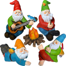 Load image into Gallery viewer, Miniature Garden Gnomes - Camping Gnome Kit of 5 pcs - Figurines and Accessories Set