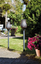 Load image into Gallery viewer, Luxform Lighting Battery Powered Outdoor Garden Charcoal Grey Metal Tulip Flame Candle Torch Stake Light with Remote Control and 24-Hour Timer