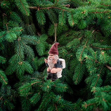 Load image into Gallery viewer, Naughty Gnome on a Toilet Christmas Ornament, Holiday Decoration, Funny White Elephant Gift, Unique Festive Gnome Decor, 3.25 Inches