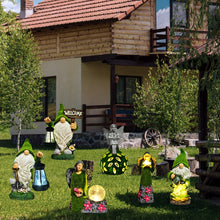 Load image into Gallery viewer, ASAWASA Gnomes Decorations for Yard with Solar LED Light, 10.8" Large Outdoor Funny Garden Lawn Gnome Decor with Welcome Sign