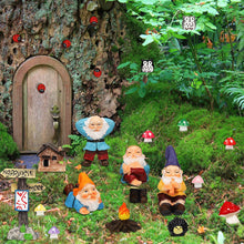 Load image into Gallery viewer, Gnomes Fairy Resin Statues Miniature Fairy Garden Accessories Mini Dwarf Figurine Fairy Miniature Ornament DIY Kit Micro Landscape Ornaments for Outdoor Indoor Patio Yard Lawn Fairy Garden Ornament