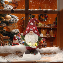 Load image into Gallery viewer, TERESA'S COLLECTIONS Christmas Decorations, Lovely Grey Christmas Gonks with Solar-Powered Lights, Santa Gonks Resin, Xmas Gnomes, Christmas Decorations Gonks Gifts, Indoor Outdoors 22.5CM