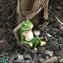 Load image into Gallery viewer, Miniature Frog Garden Statue - 2" Tall - Mini Outdoor Accessory Figurine for Fairy Garden