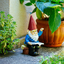 Load image into Gallery viewer, Garden Gnome Statue In Reading Book Gnomes Dwarfs 9.5 Ih, Polyresin, Full Color Funny Lawn Ornaments and Statues