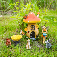 Load image into Gallery viewer, Sparkle Race Fairy Garden Accessories Kit with Miniature Figurines, Fairy Village Kit for Kids, Gnomes Garden Decorations, Outdoor & Indoor Ornaments