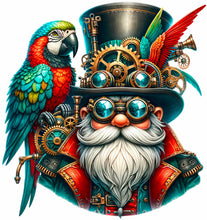 Load image into Gallery viewer, x12 Steampunk Gonk Gnome Parrot Glass Vinyl Decal Stickers Colour kl305