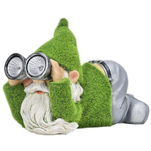 Load image into Gallery viewer, TERESA'S COLLECTIONS Garden Ornaments Outdoor, Lovely Spying Gonks Using Telescope with Solar Lights, Waterproof Resin Gonks Ornaments, Indoor Outdoor 26.5CM