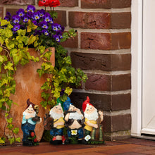 Load image into Gallery viewer, Relaxdays Set of 4 Garden Gnomes, Musicians with Instruments, Fost Resistant, Outdoor Figurine, Polyresin, Multicoloured, 15 cm