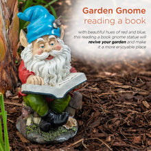 Load image into Gallery viewer, Alpine Corporation 34 cm Tall Outdoor Garden Gnome Reading a Book Yard Statue Decoration