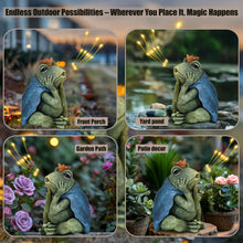 Load image into Gallery viewer, hvfun Solar-Powered Frog Prince Spitting LED Light – Resin Garden Statue with Waterproof Design
