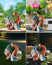 Load image into Gallery viewer, iStatue Solar-Powered 8.3'' Spring Summer Kissing Gnomes Decorations for Home & Garden - Decorative Outdoor Lawn Ornaments and Statues Clearance (Loved Gnomes)