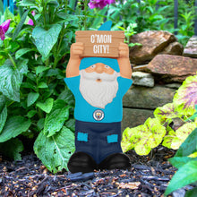 Load image into Gallery viewer, FOCO Officially Licensed Manchester City FC Slogan Sign Football Garden Gnome
