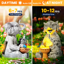 Load image into Gallery viewer, GIGALUMI Solar Garden Statues Loving Elephant Figurine Lights for Outdoor, Yard, Garden Decor Unique Housewarming Gifts for Mom, Women