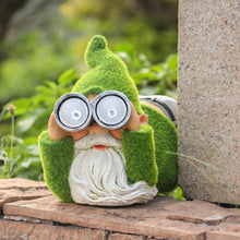 Load image into Gallery viewer, TERESA'S COLLECTIONS Garden Ornaments Outdoor, Lovely Spying Gonks Using Telescope with Solar Lights, Waterproof Resin Gonks Ornaments, Indoor Outdoor 26.5CM