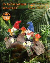 Load image into Gallery viewer, iStatue Enchanted Fairy Garden Gnomes Solar Light - 9'' Hand-Painted Resin Miniature Figurines Perfect for Yard Art Outdoor Patio Decor Lawn Ornaments and Statues Decorations (Gnomes)