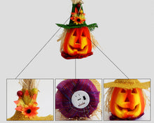 Load image into Gallery viewer, MOMILA 2 pack Led Gnomes Curved Pumpkin Halloween Decor, 8.6'' Lighting Mini Lantern Flame Less Candle, Glowing Swedish Tome Dwarf Home Decor Garden Bar Restaurant