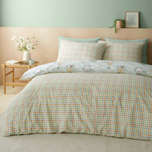 Load image into Gallery viewer, Catherine Lansfield Spring Gonks Reversible King Duvet Cover Set with Pillowcases Mint Green