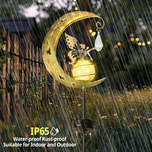 Load image into Gallery viewer, LOVERUIS Solar Garden Lights Outdoor Fairy Moon Lamp Waterproof Moon Garden Solar Light with Crackle Glass Ball LED Stake Lights Angel Decorative for Grave Balcony Lawn Patio Pathway (Fairy)