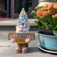 Load image into Gallery viewer, FESTGLOX Solar Garden Gnome Statue with Light, Solar Gnomes Decorations for Yard Outdoor Welcome Gnome Decor for Patio Gnome Mom Gift