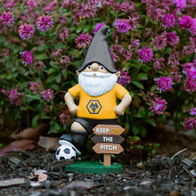 Load image into Gallery viewer, FOCO Officially Licensed Wolverhampton Wanderers FC Keep Off The Pitch Football Garden Gnome