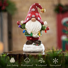 Load image into Gallery viewer, TERESA'S COLLECTIONS Christmas Decorations, Lovely Grey Christmas Gonks with Solar-Powered Lights, Santa Gonks Resin, Xmas Gnomes, Christmas Decorations Gonks Gifts, Indoor Outdoors 22.5CM