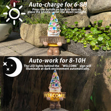 Load image into Gallery viewer, FESTGLOX Solar Garden Gnome Statue with Light, Solar Gnomes Decorations for Yard Outdoor Welcome Gnome Decor for Patio Gnome Mom Gift