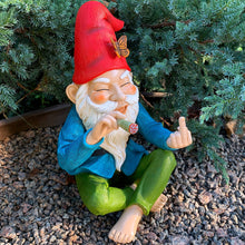 Load image into Gallery viewer, Mood Lab Garden Gnome - Relaxed Smoking Gnome - 9.6 Inch Tall Finger Statue - Lawn Garden Figurine
