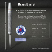 Load image into Gallery viewer, FOCO Officially Licensed Glasgow Rangers Football Club Steel Tip Brass Darts Set, Crest, Blue, 22g.