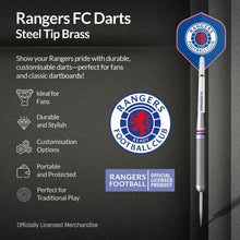 Load image into Gallery viewer, FOCO Officially Licensed Glasgow Rangers Football Club Steel Tip Brass Darts Set, Crest, Blue, 22g.