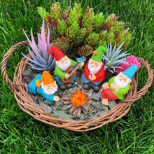 Load image into Gallery viewer, Miniature Garden Gnomes - Camping Gnome Kit of 5 pcs - Figurines and Accessories Set