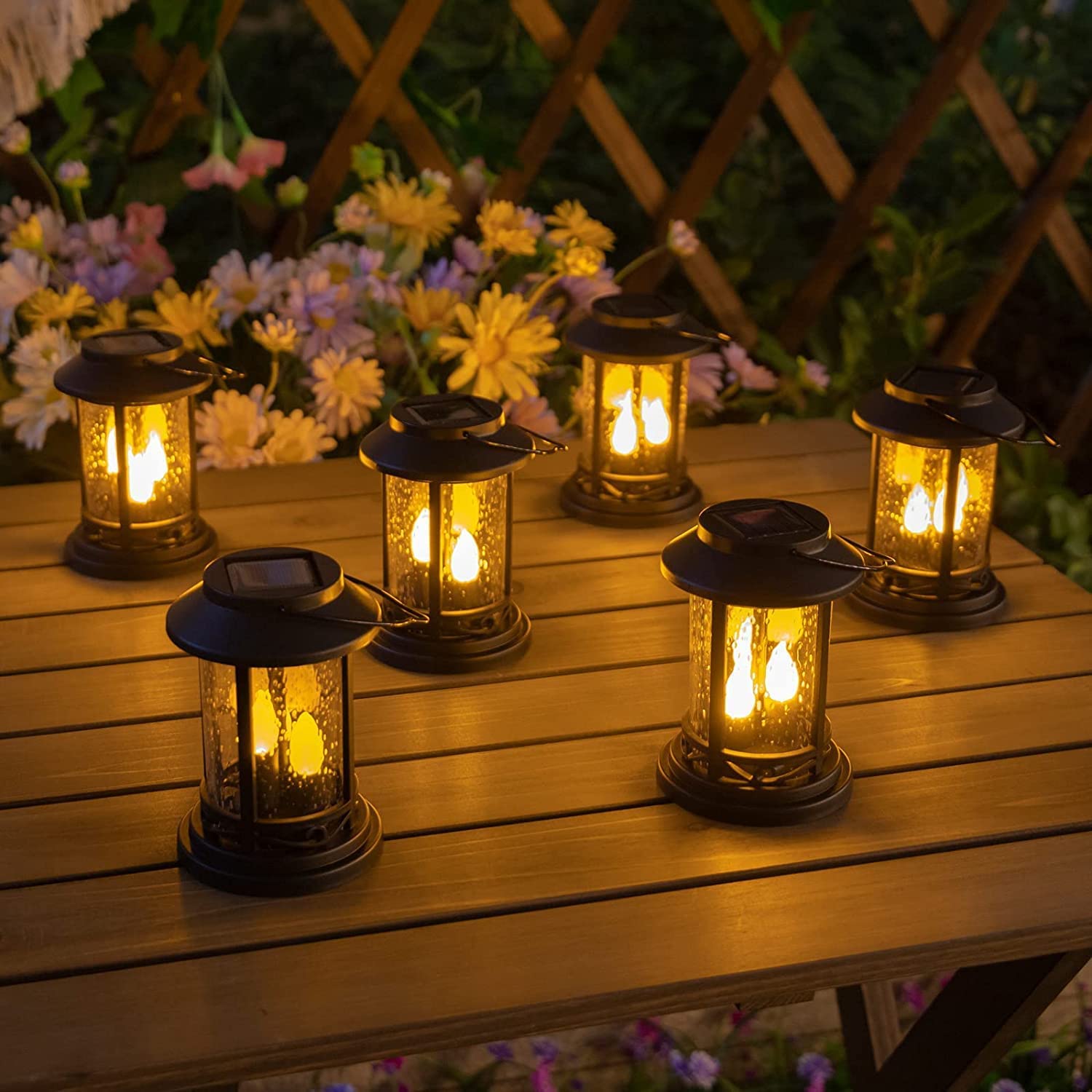 Beautyard Outdoor Hanging Solar Candles Lights Flickering Decorative L – 