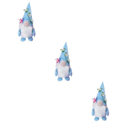 OUNONA 3pcs Gnome Ornaments Mother's Day Gnome Doll Plush Spring Decorative Garden Doll Festival Adornment