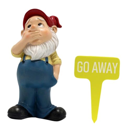 Happyyami 1set Garden Gnome Figurine Funny Resin Dwarf Statues for Outdoor Decoration Adorable Garden Supplies for Lawn and Patio Creative Landscape Art Decor