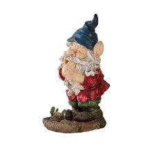 Load image into Gallery viewer, Alpine Corporation 15&quot; Tall Outdoor Garden Gnome Smiling Yard Statue Decoration, Multicolor
