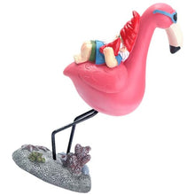 Load image into Gallery viewer, Toyvian Naughty Resin Gnome Statue on Flamingo Ornament for Garden Decor Wear-Resistant Lawn Gnome Adornment Funny Outdoor Decoration for Courtyards and Patios
