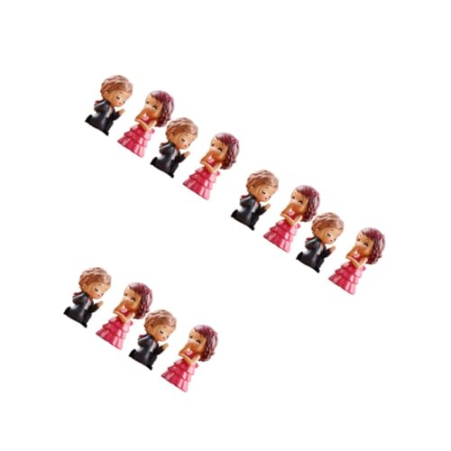 LIOOBO 6pairs Miniature Couples Ornaments for Creative Landscape Decoration Resin Bride and Groom Figures for Mini Garden and Desktop Use