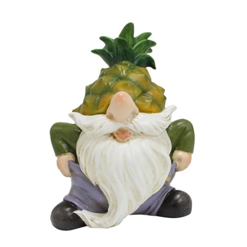 SUPVOX Resin Garden Gnome Figurine Durable Fading Lawn Ornament Cute Cartoon Gnome Statue for Outdoor Patio Garden Pathway Decoration